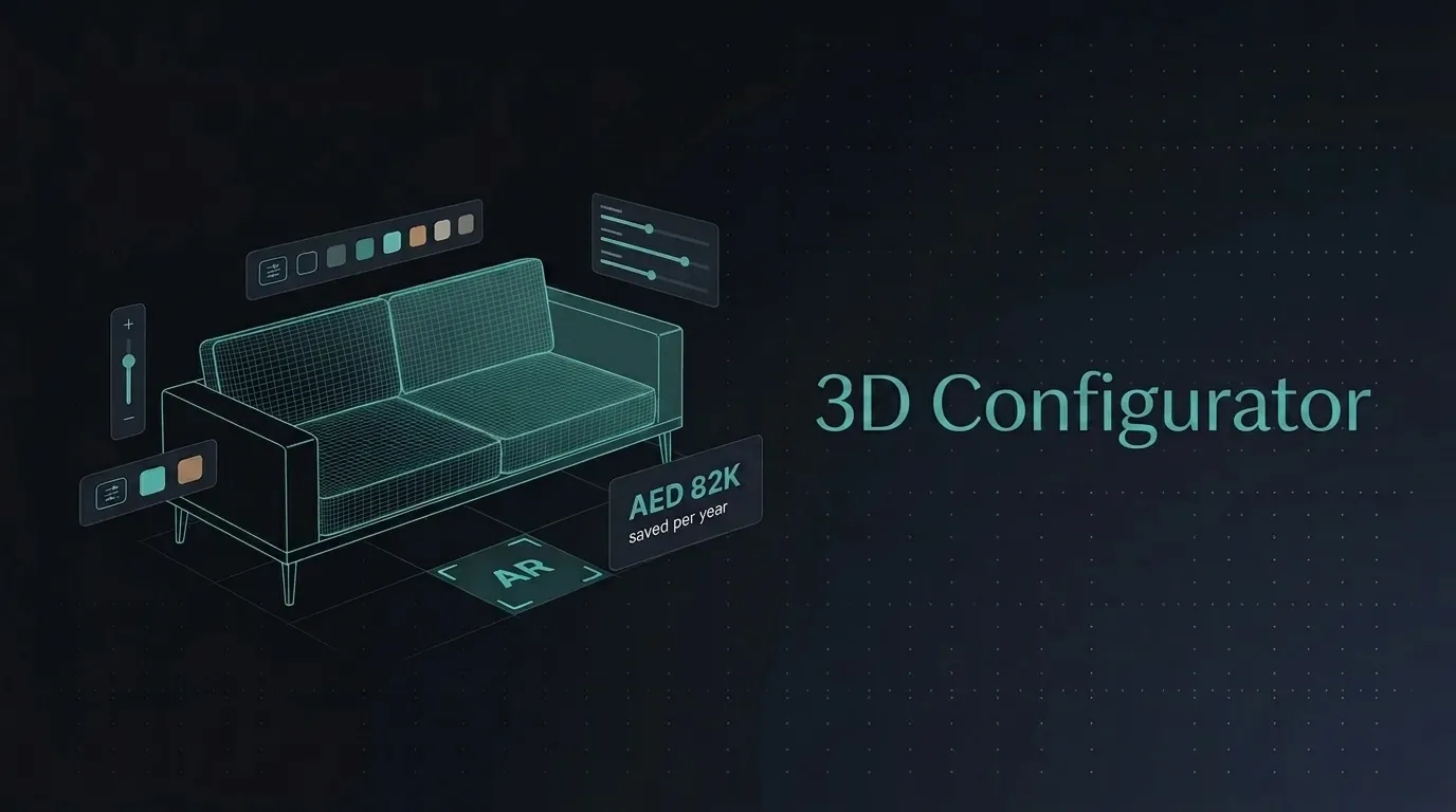 3D furniture configurator with AR placement and cost savings